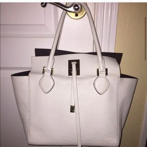 Michael Kors white leather tote